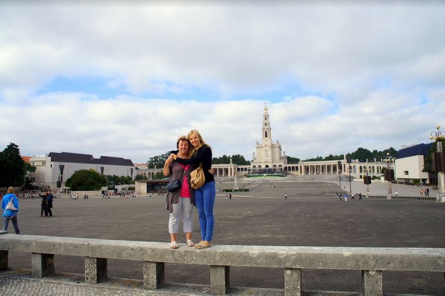 Agness and her mom visiting Fatima in Portugal
