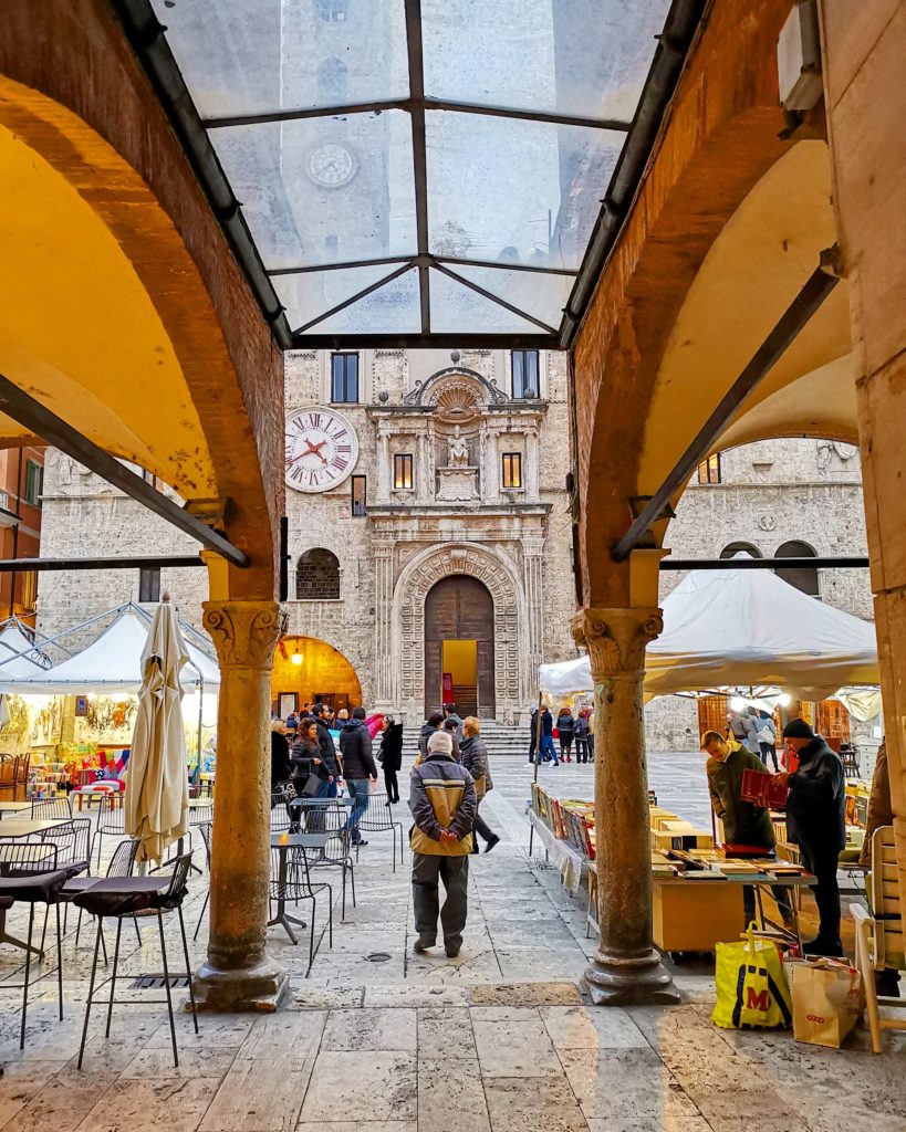 Entrance to Ascoli Piceno Main Square, the homebase for touring with The Italian on Tour